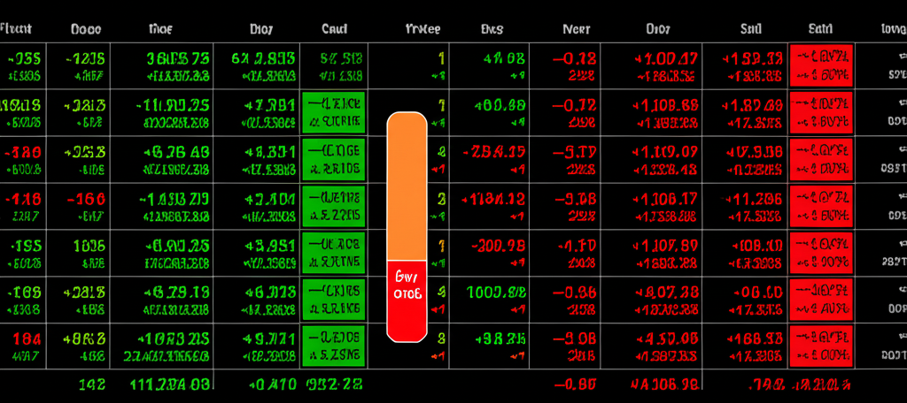 股票市場委託簿顯示買賣訂單即時配對,說明大額市價訂單在不同價格成交的滑價概念