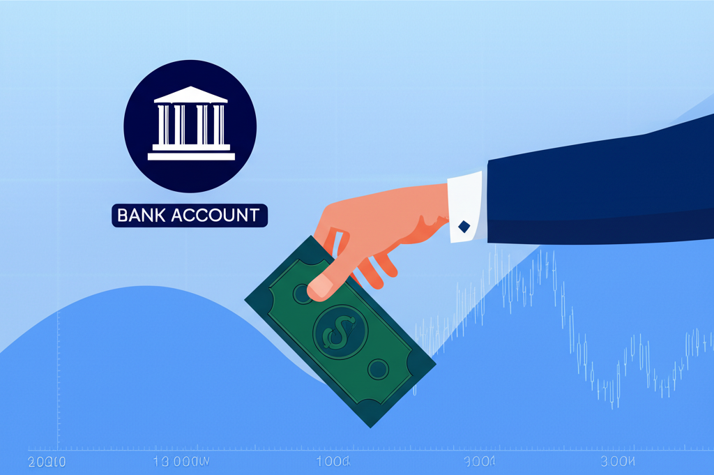 An illustration showing new stock certificates being added to a shareholders portfolio with a company factory in the background signifying stock dividends and the reinvestment of earnings for future business expansion