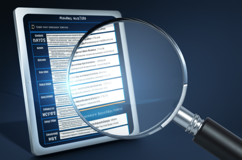 Nasdaq 100 成分股篩選與權重分析圖,放大鏡檢視公司名單