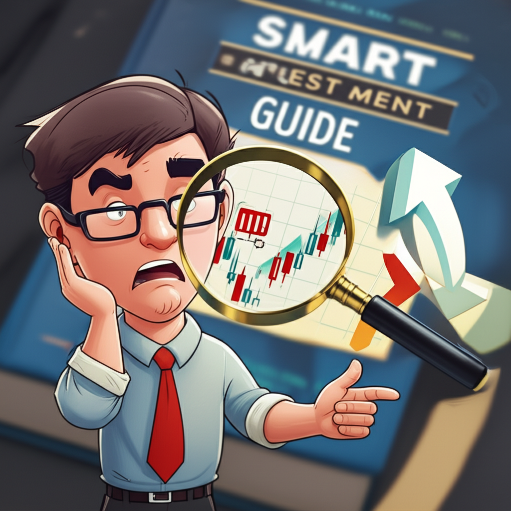 困惑投資者觀察股票圖表,除息意義放大鏡檢視,背景聰明投資指南書籍