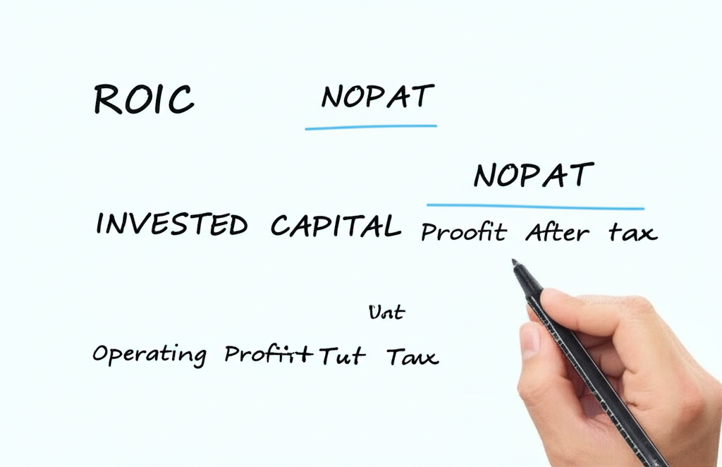 ROIC 計算公式白板示意圖