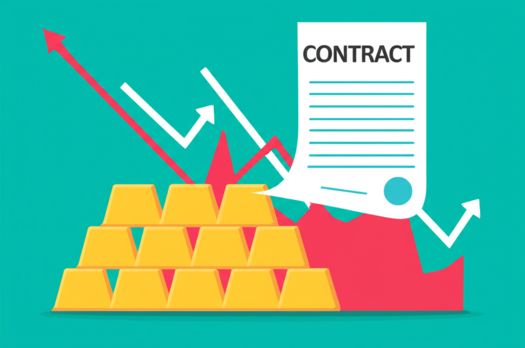 黃金期貨價格預測圖表與合約示意圖