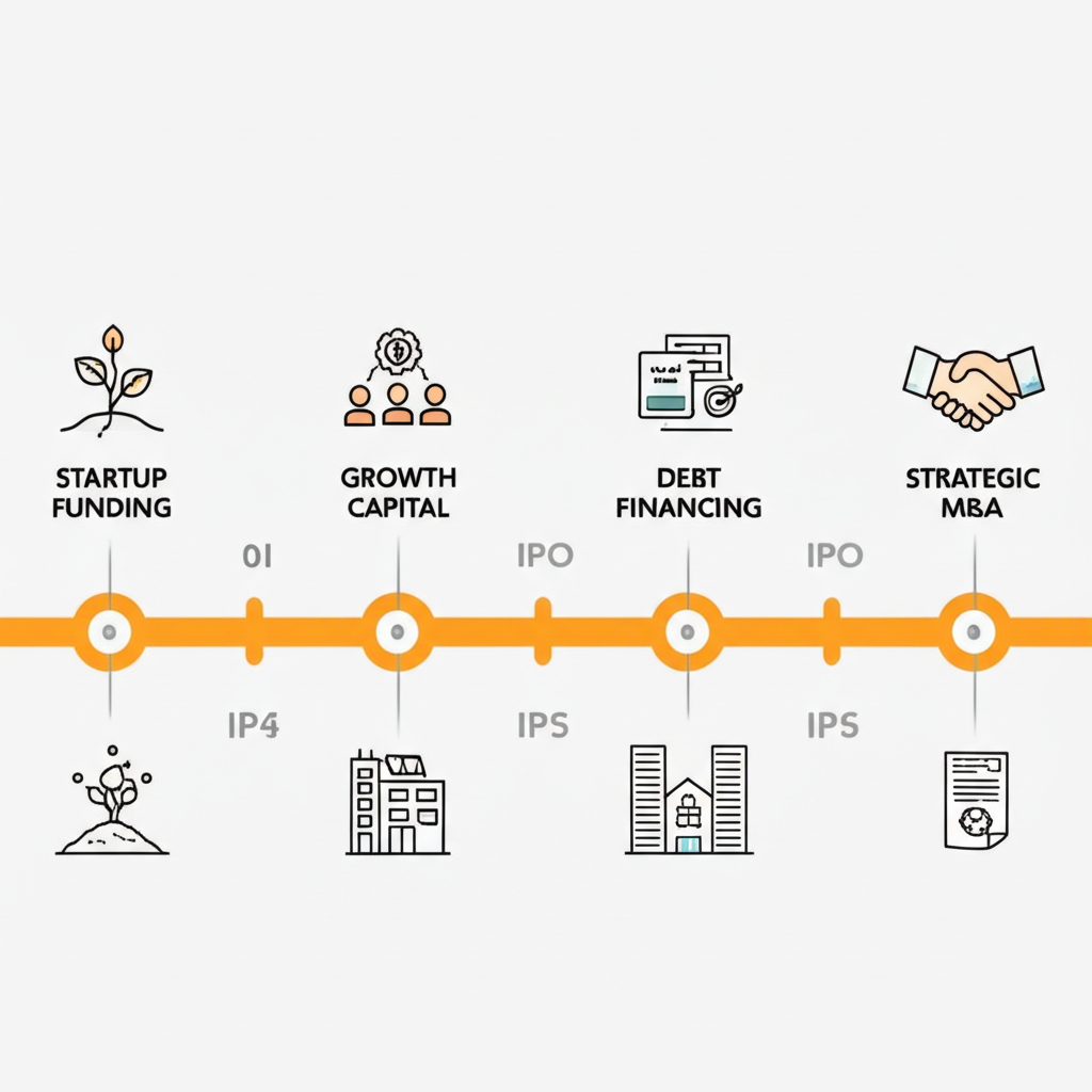 投資銀行服務涵蓋企業生命週期,從初創資金到戰略併購