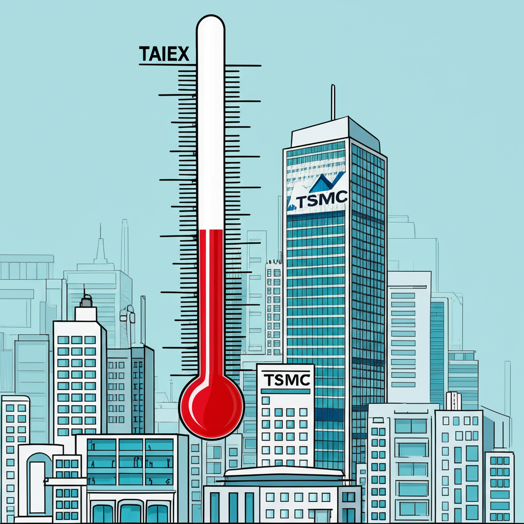 台灣加權指數如溫度計般衡量台股熱度,台積電等權值股影響最大