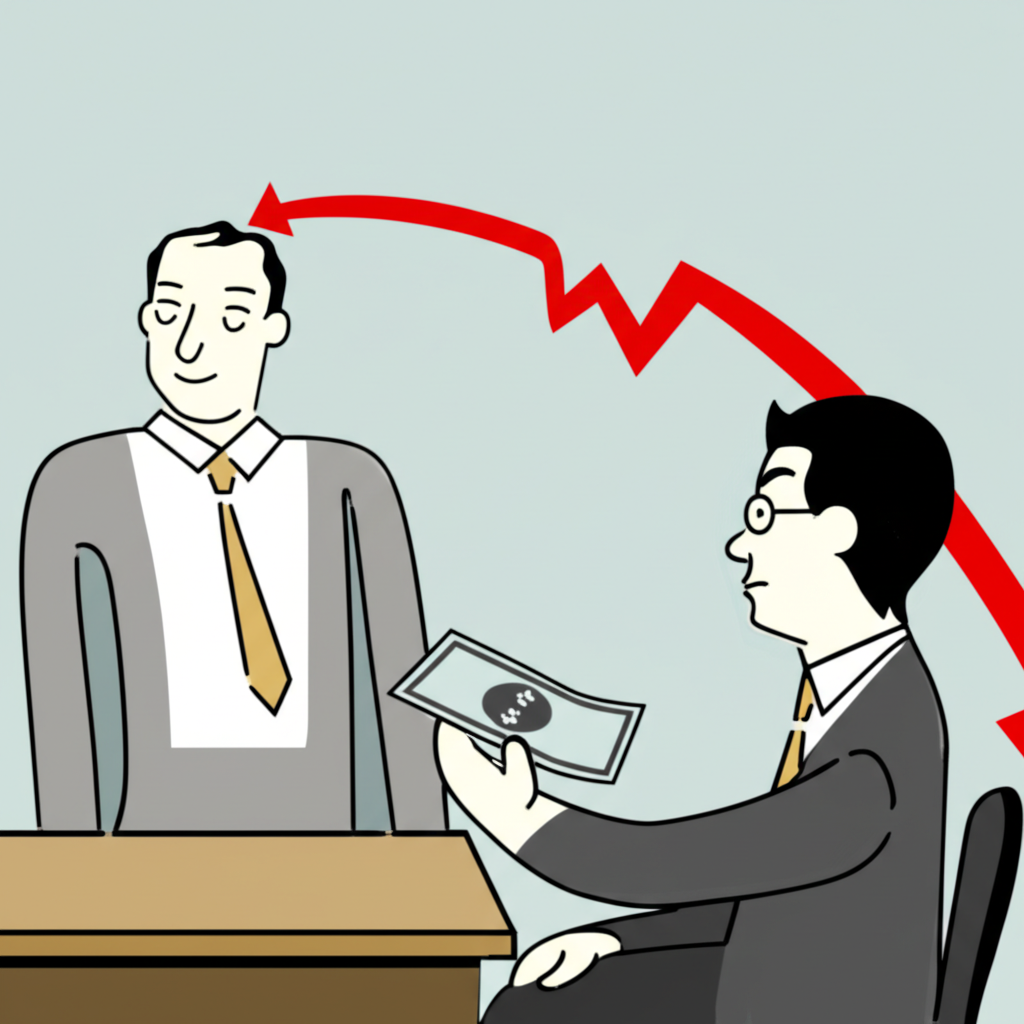 投資人向券商借股賣出,在股價下跌市場中獲利示意圖