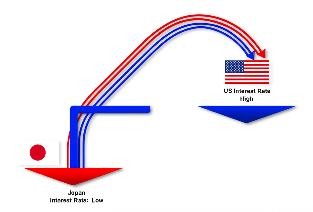 美日利差擴大導致資金從日本流向美國的插圖