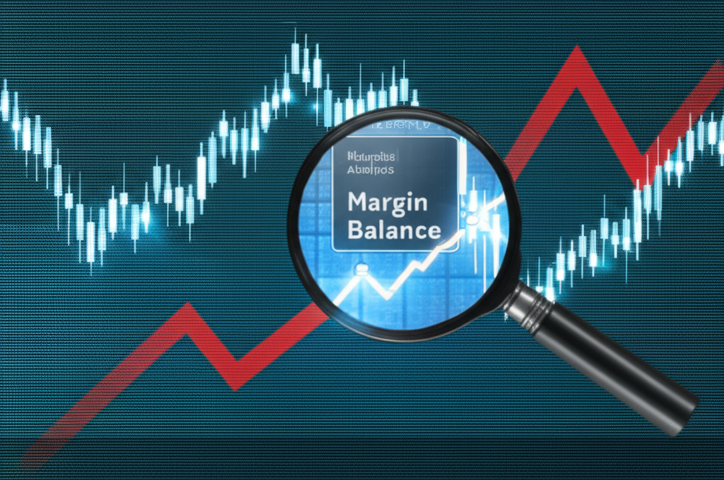 股票市場圖表顯示融資餘額指標與投資決策分析