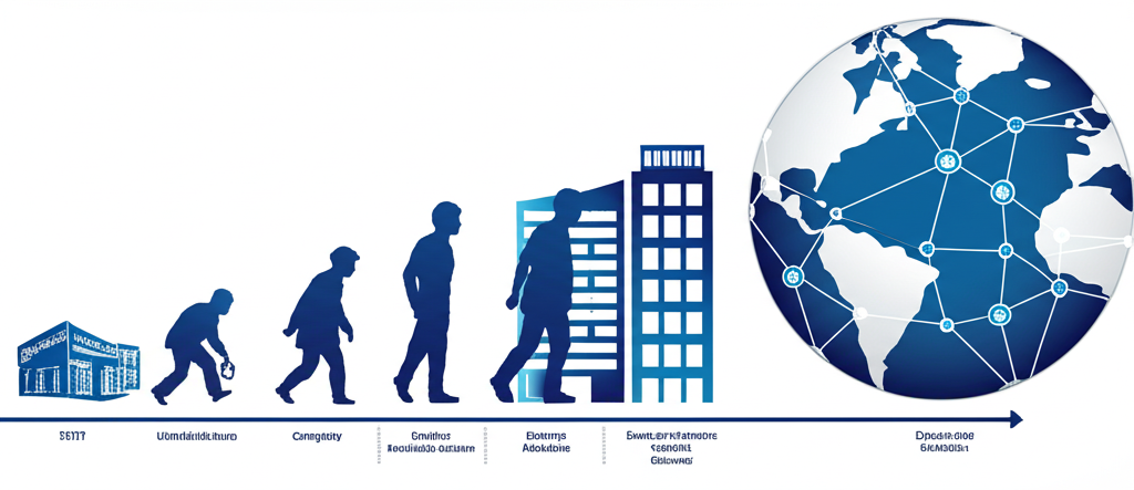 聯合健康集團從1977年成立至今的歷史演進插圖,強調策略併購與服務擴張成為全球醫療領導者