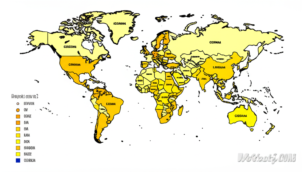 全球黃金儲備排名地圖與前十大國家表格插圖