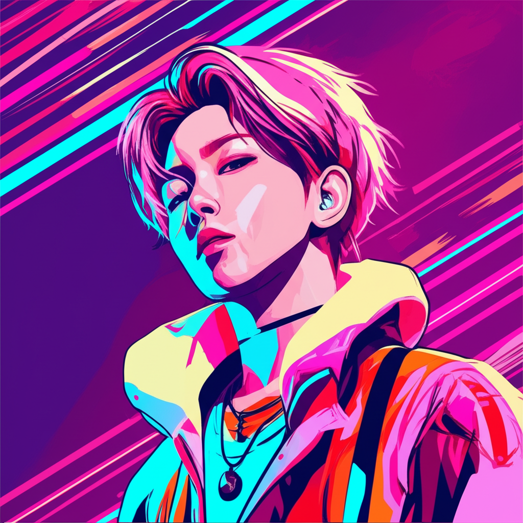 活力插圖呈現K-pop圖標，獨特風格、能量滿滿的舞台與全球熱門歌曲，打破刻板印象象徵文化現象