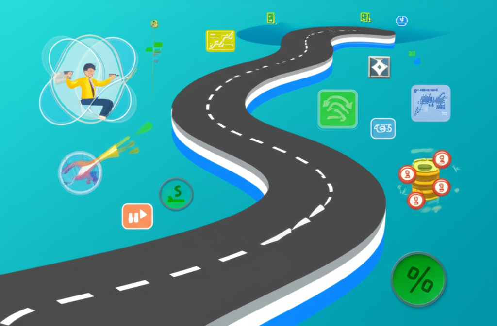 技術分析工具路線圖,包含布林通道收縮與擴張,象徵市場洞察與獲利策略