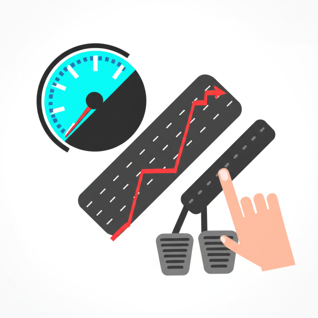 汽車儀表板與股票圖表象徵市場動能變化