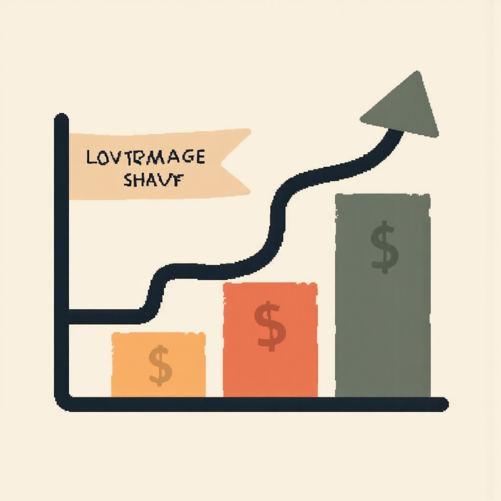 槓桿與保證金比例的財務圖表像素藝術,顯示小額存款控制大額交易價值的策略深度