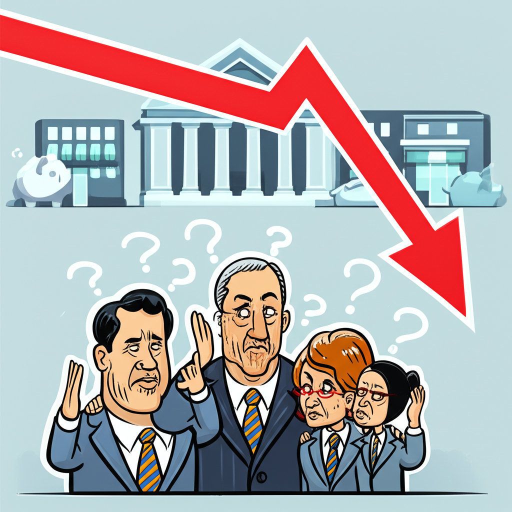 全球央行領導人困惑盯著頑固通膨圖表，代表黏性通膨影響企業與個人財務