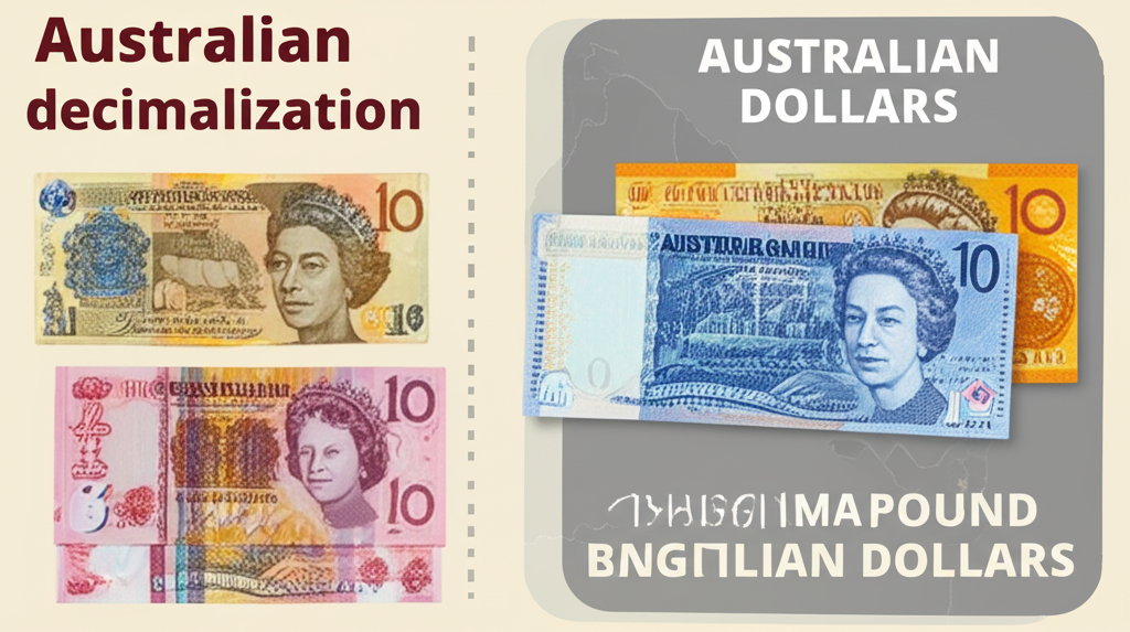 1966年澳洲十進制貨幣改革:以澳洲元取代澳洲鎊,簡化貨幣計算插圖