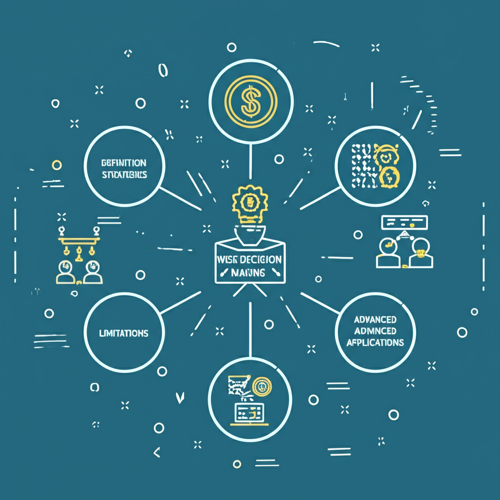 布林通道概念圖,連結定義、策略、限制與進階應用,導向智慧決策圖示