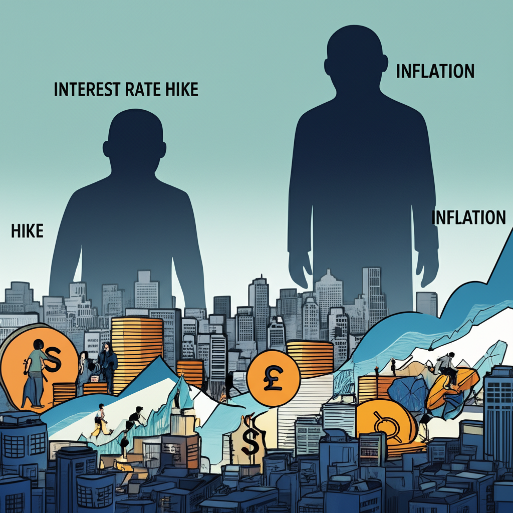 升息與通膨對經濟與日常生活造成的雙重影響示意圖