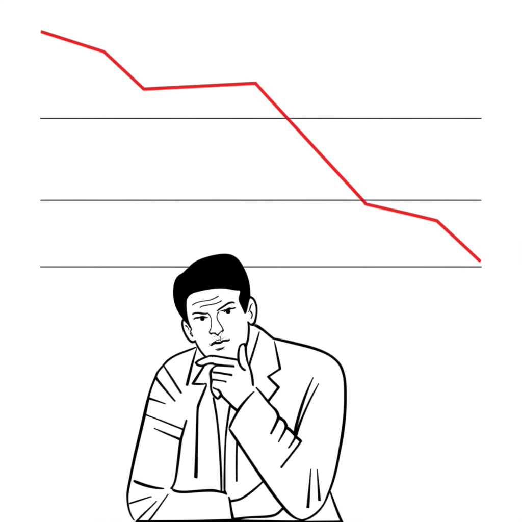 資產價格線創新高而RSI線未能跟上形成背離,市場分析師沉思插圖