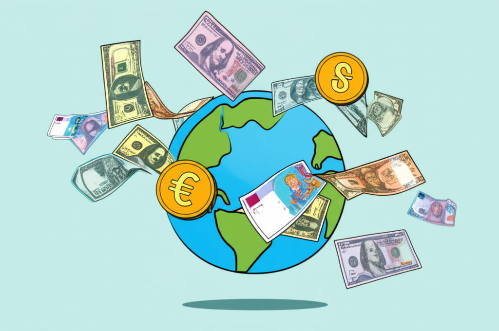diverse national currencies exchanging globally symbolizing international trade investment foundation and cross border transactions