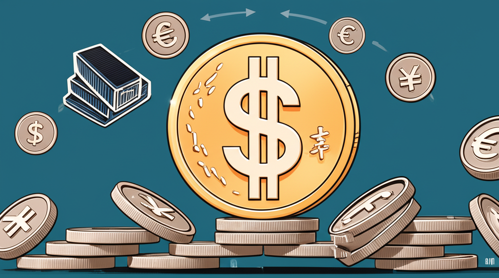 台幣升值成因插圖:強勢新台幣幣與外幣平衡,顯示貿易順差與外資流入力量