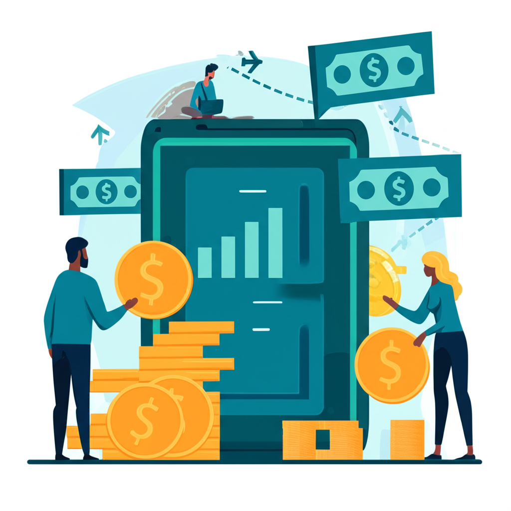 投資人自由買賣基金份額的開放型共同基金插圖,顯示總份額和資產規模隨市場活動波動