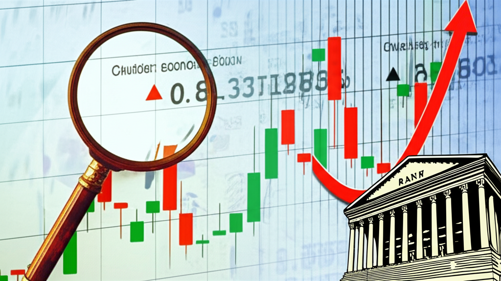 台幣匯率波動與股市圖表分析，放大鏡檢視經濟因素及央行建築