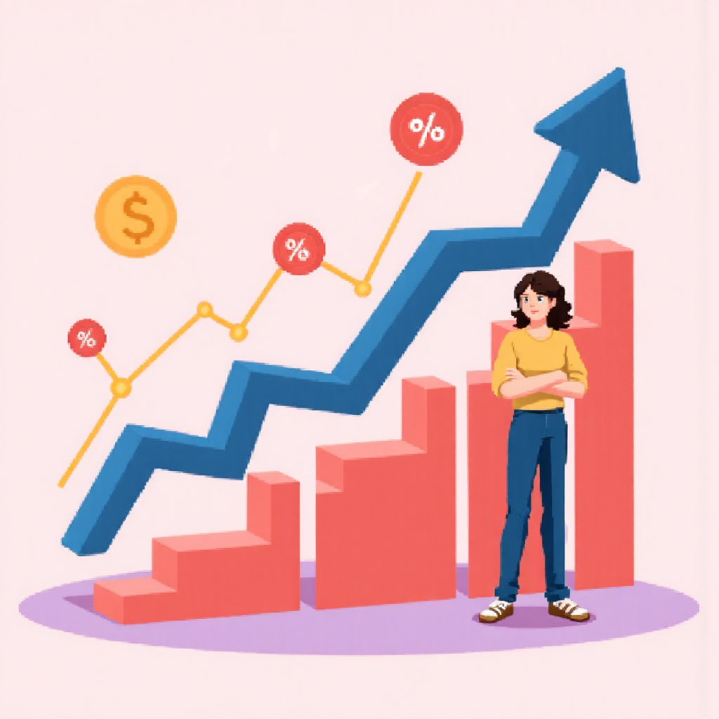 金融圖表向上趨勢像素藝術插圖,象徵成長與繁榮