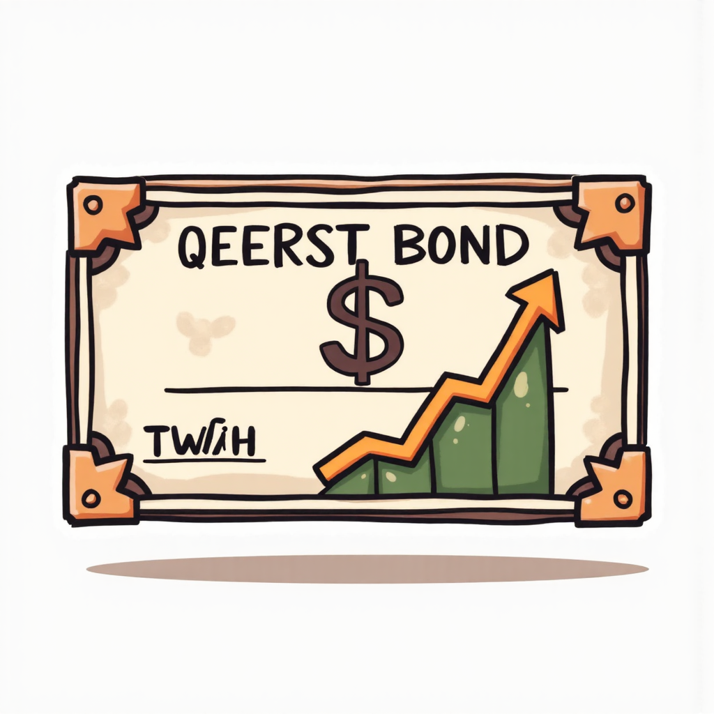 債券證書與穩定的收入圖表