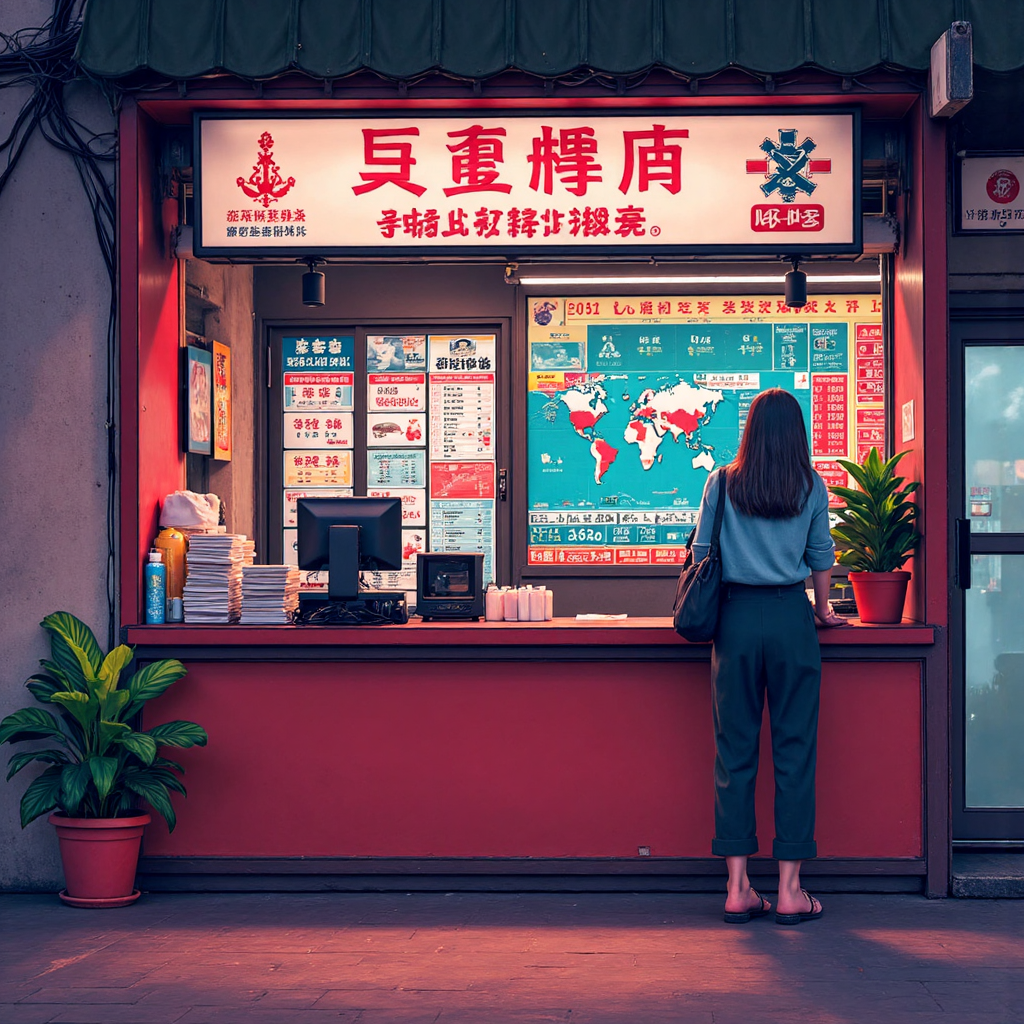 台灣貨幣兌換櫃檯的像素藝術插圖，背景融入全球經濟圖表，展現生動的市場氛圍