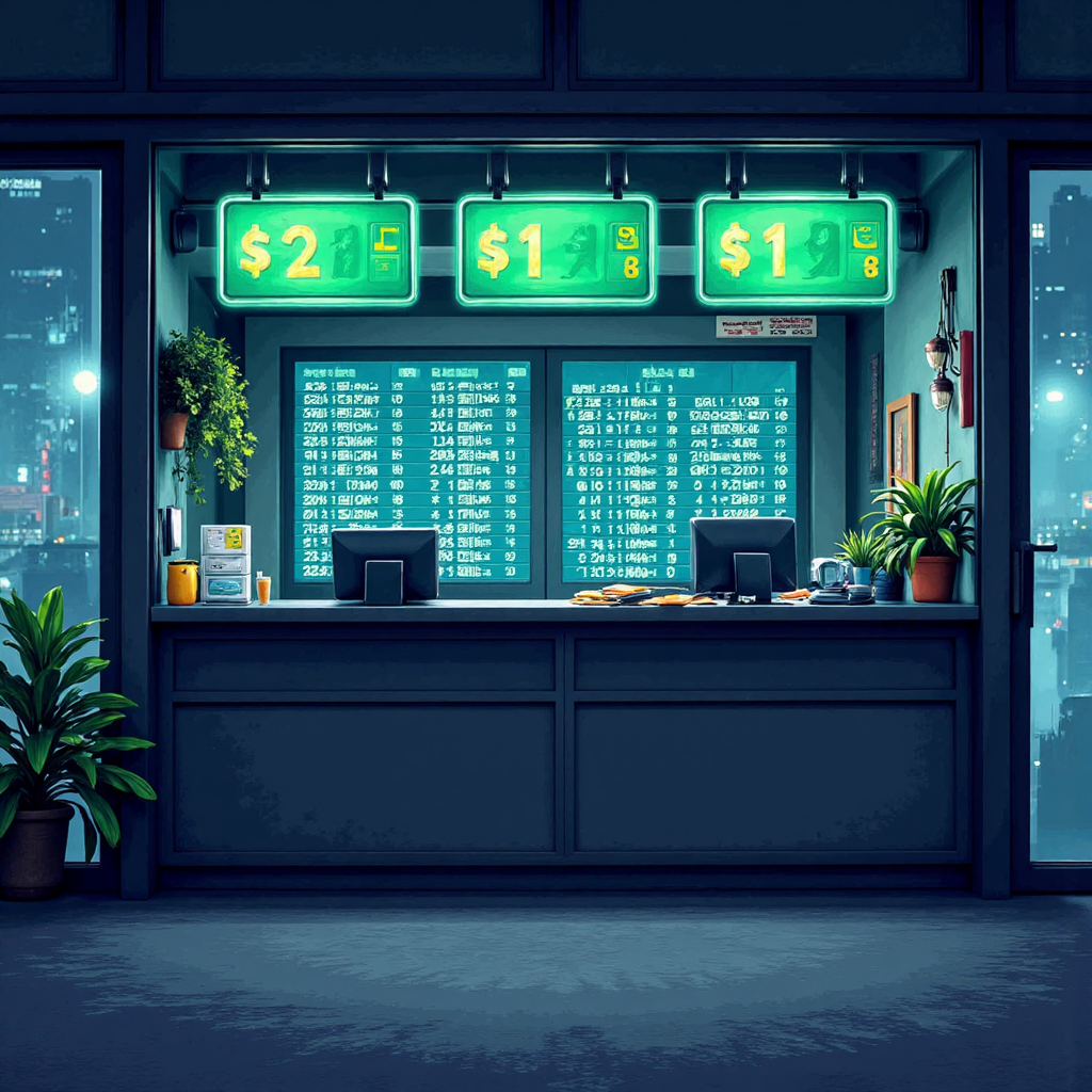 歐元兌美元匯率交易櫃檯的像素藝術插圖