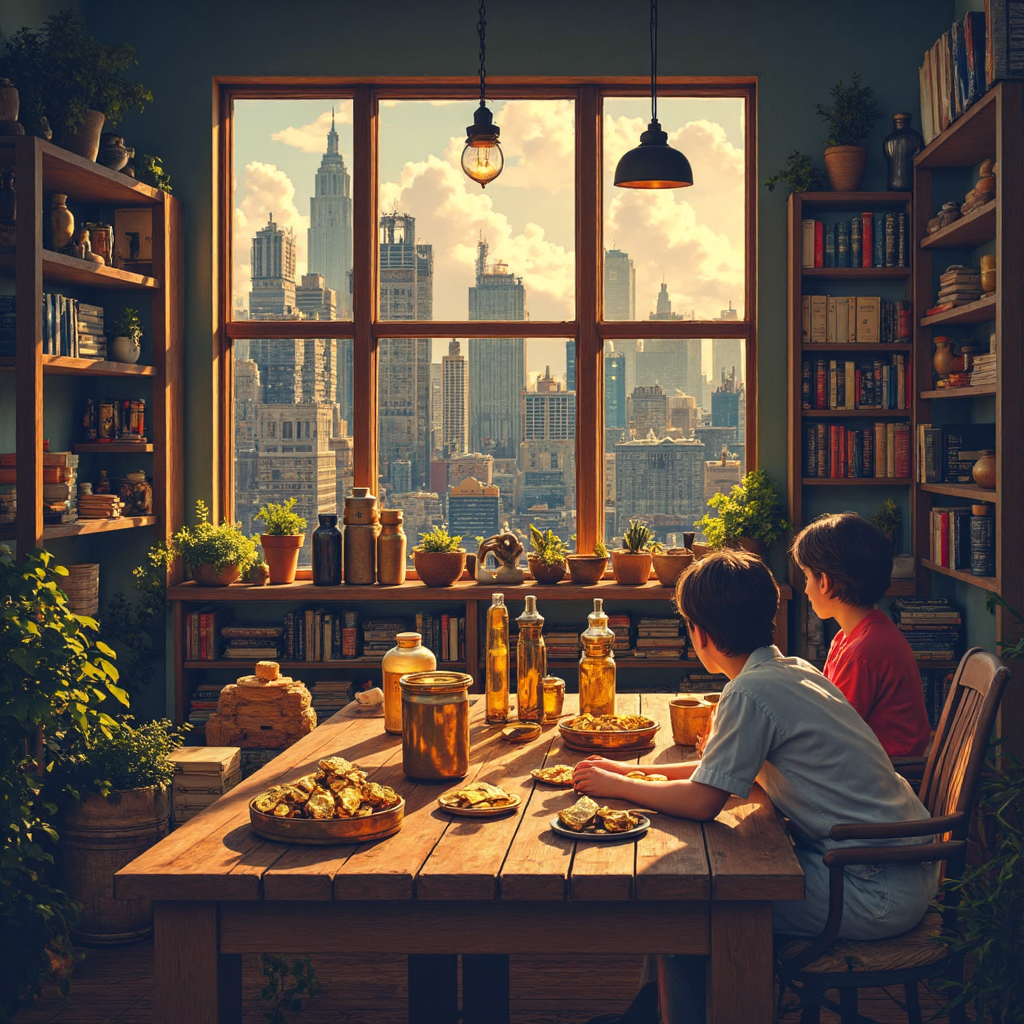 全球經濟不確定性中指向穩定貴金屬如黃金和白銀的指南針插圖