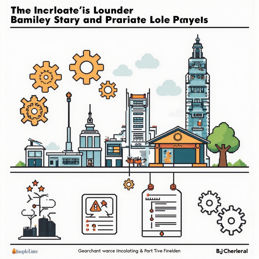 像素藝術風格的資訊圖,展示影響貸款利率的齒輪與槓桿互動,背景融入台灣建築元素,設計乾淨簡明